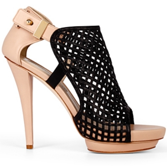 BURAK UYAN - Cage Leather T strap Stilettos Platform Sandals - Picture 1 of 16